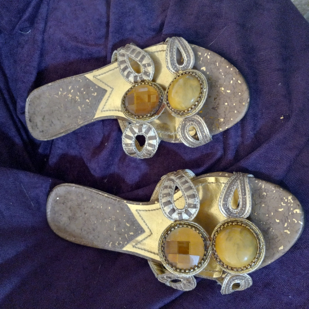 Elegant Women's Sandals with Gemstone Accents